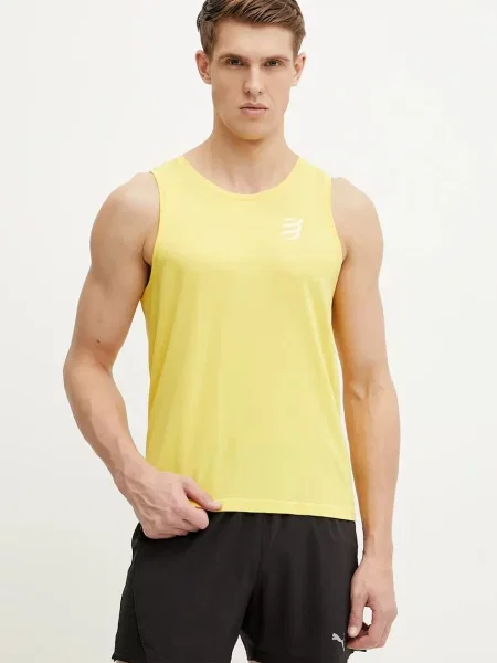 Kratka majica za tek Compressport Singlet rumena