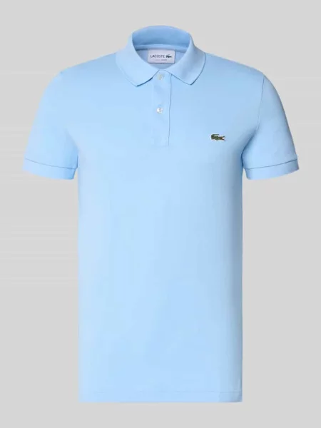 Koszulka polo o kroju slim fit z czystej bawełny Lacoste niebieska
