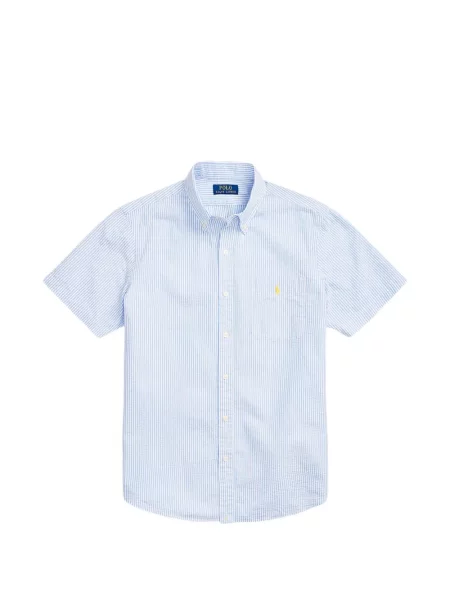 Tricou polo Polo Ralph Lauren cu autograf cu 5 buzunare în carouri gri