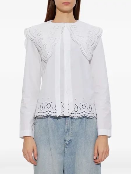 Bluză Allsaints cu broderie alb