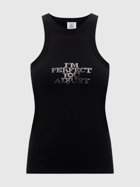 Топ з кристалами Vetements чорний