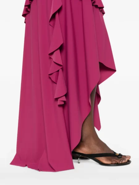 Rochie Love Moschino cu volane asimetrică roz