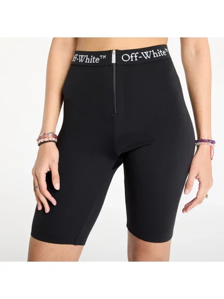 Pantaloni scurți Off-White Logoband Zipped Shorts Black L alb