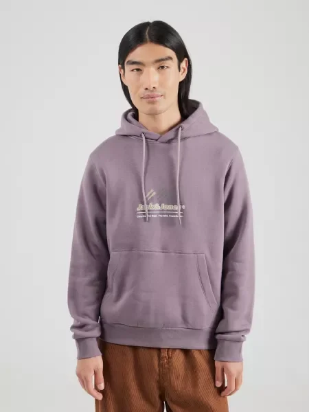 JACK & JONES Mikina JCOLima tmelová / sivá / orgovánová biela
