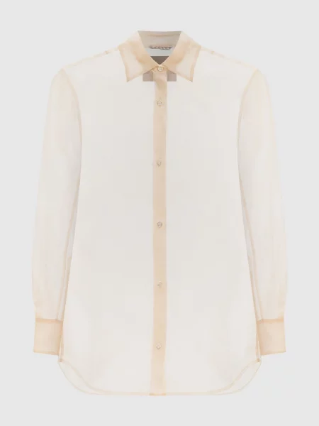 Блуза із шовку Artemide Marco Pescarolo бежева