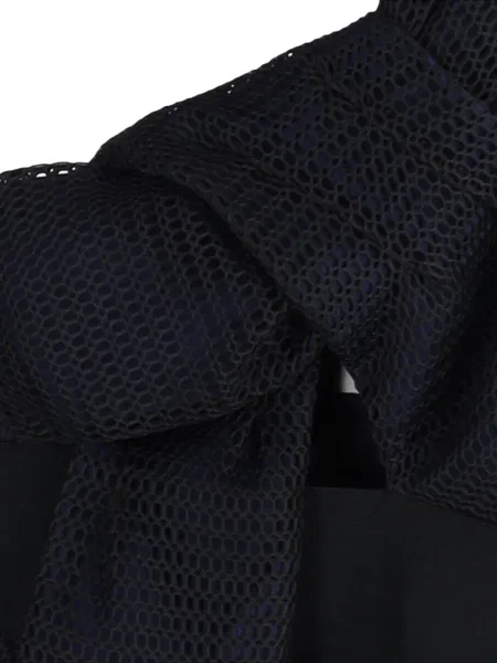 Rochie Self-portrait plasă cu un umăr gol de costum negru