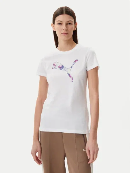 Puma Tricou Floral Cat alb