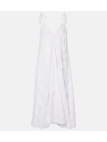 Rochie midi Juliet Dunn cu broderie alb