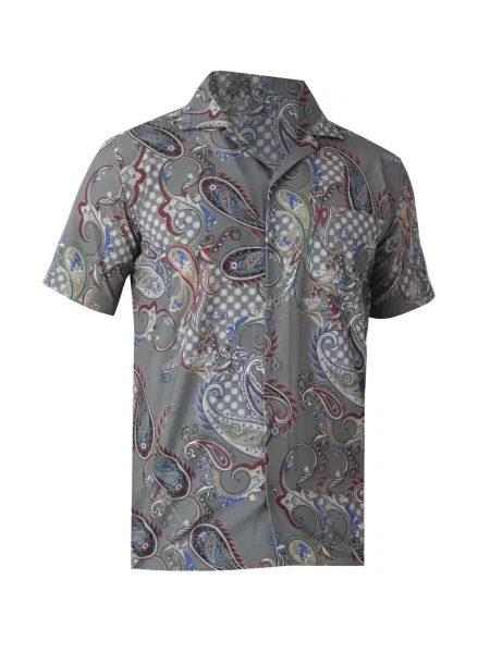 By Diess Collection Cămașă albastru / gri / roșu bordeaux alb