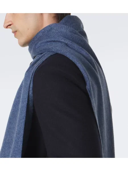 Kašmírový šál Zegna so strapcami modrá