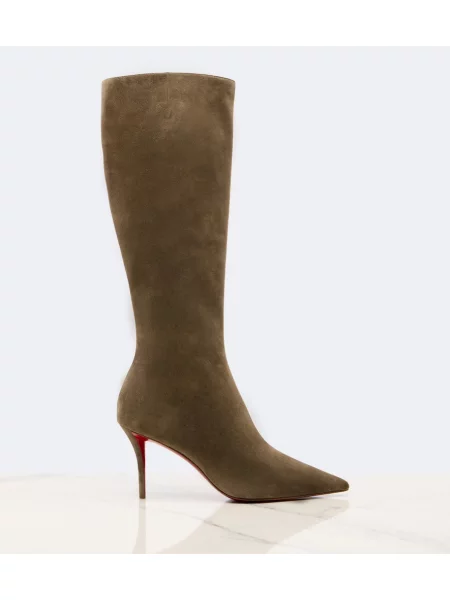 Semišové čižmy Christian Louboutin béžová