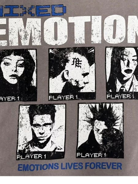 Tricou Mixed Emotion zdrențuiți gri
