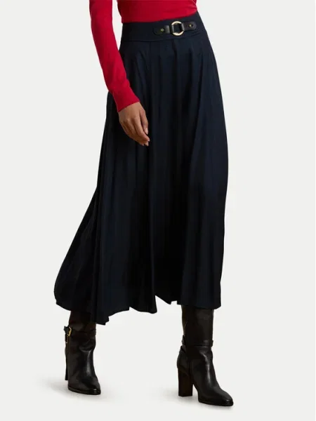 LAUREN RALPH LAUREN Maxi sukňa Tmavomodrá Regular Fit