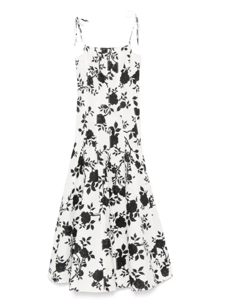 Rochie midi Self-portrait cu model floral cu imagine până la genunchi