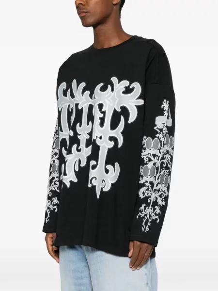 Lung tricou Pdf cu imagine negru