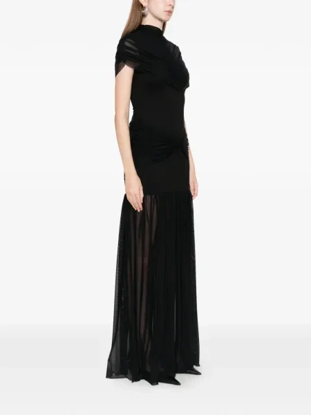 Rochie maxi Axel 113 plasă de costum negru