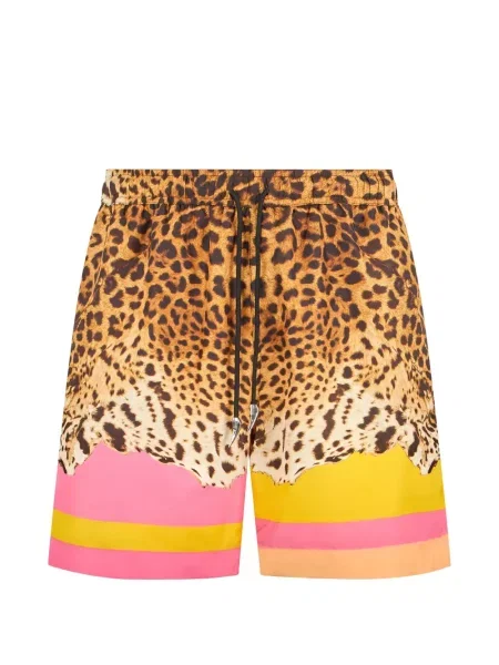 Slip de baie Roberto Cavalli cu imagine cu model leopard galben