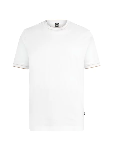 BOSS Tricou H-Tessler maro deschis alb