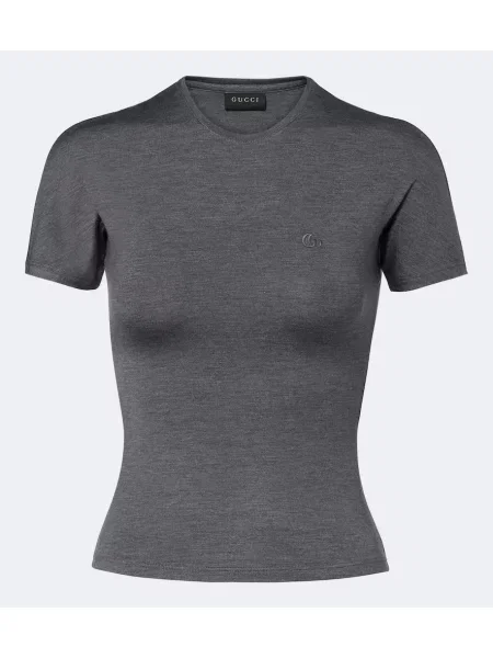 Tricou Gucci de mătase gri