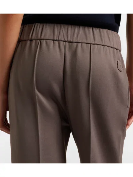 Pantaloni sport Moncler din jerseu gri