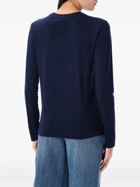 Tricou Polo Ralph Lauren lung cu decolteu în V albastru