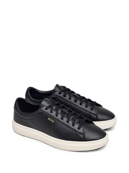 Sneakerși Boss din piele negru