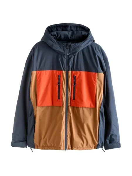 Next Prehodna jakna rjava / temno / neonsko oranžna zelena