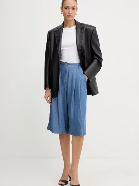 BOSS tricou basic de femei cu amestec de mătase Evyta alb