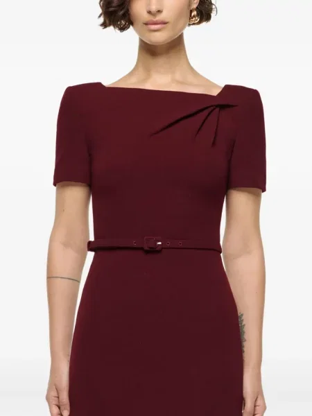 Sukienka mini Roland Mouret wełniana asymetryczna garniturowa czerwona