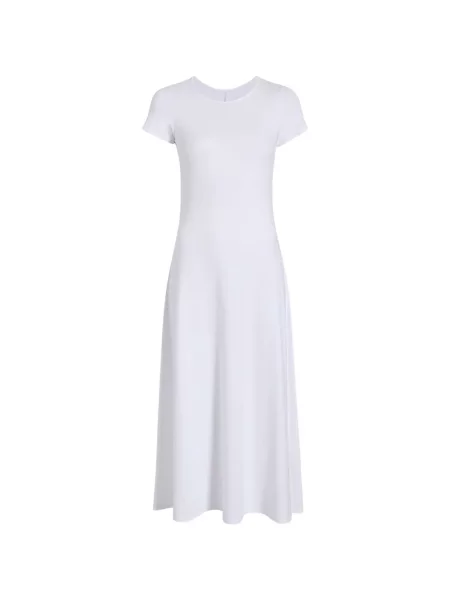 Rochie midi Another Tomorrow în linie A alb