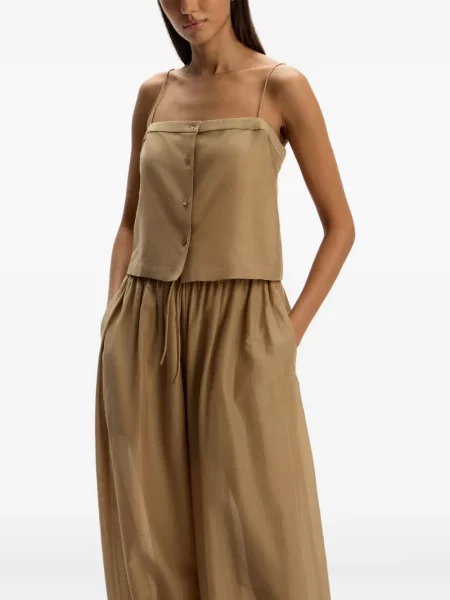 Bluzka 12 Storeez na ramiączkach brązowa