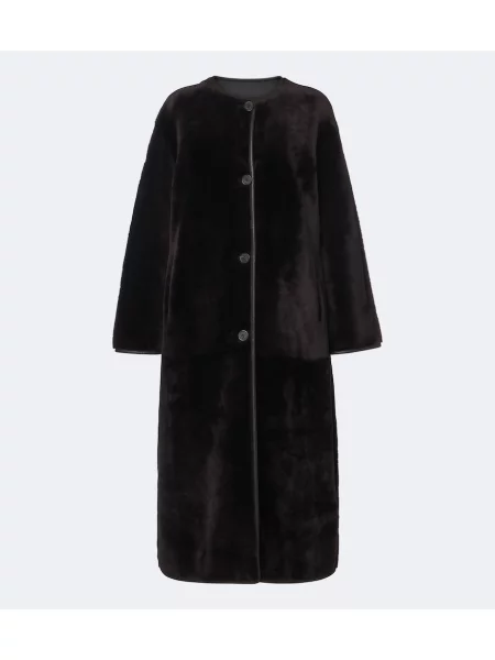 Reversibil haină din piele de oaie Arma din piele de oaie maro