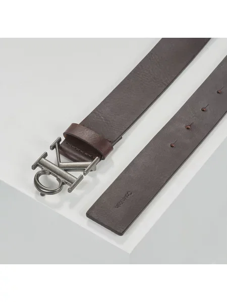 Pásek Calvin Klein Jeans s přezkou hnědý