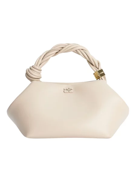 Torebka crossbody Ganni z klapami beżowa