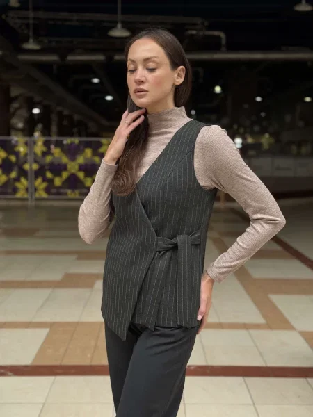 Жилет класичний CAT ORANGE темно-сірий бавовна/віскоза сірий