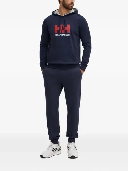Hanorac cu glugă Helly Hansen cu autograf albastru