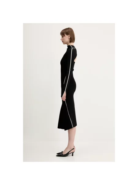 Sportmax sukienka Operoso midi rozkloszowana czarny
