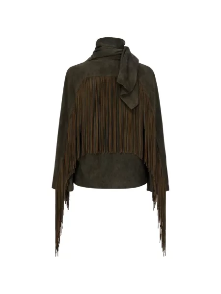 Odinė striukė Rick Owens su kutais žalia