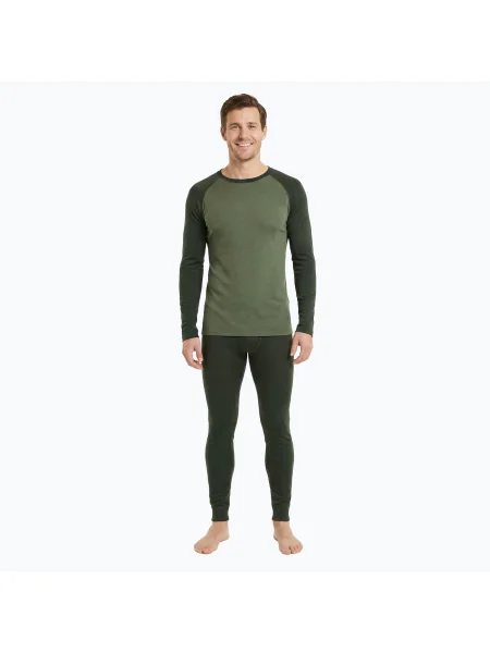 Мъжки комплект термо бельо WOOLCANO Merino khaki зелено