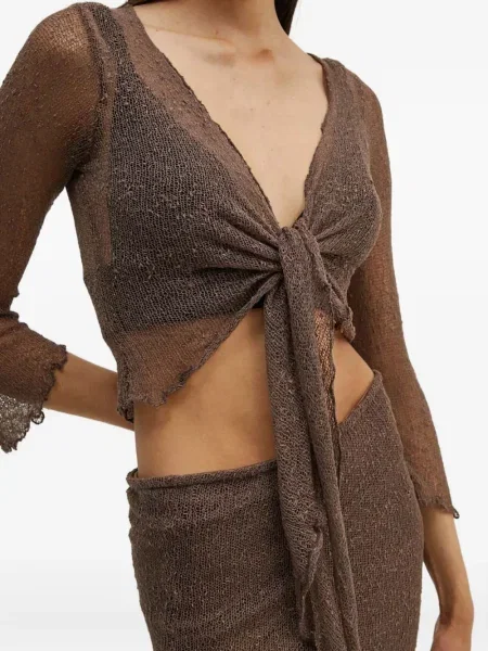 Fustă Résumé cu volane maro