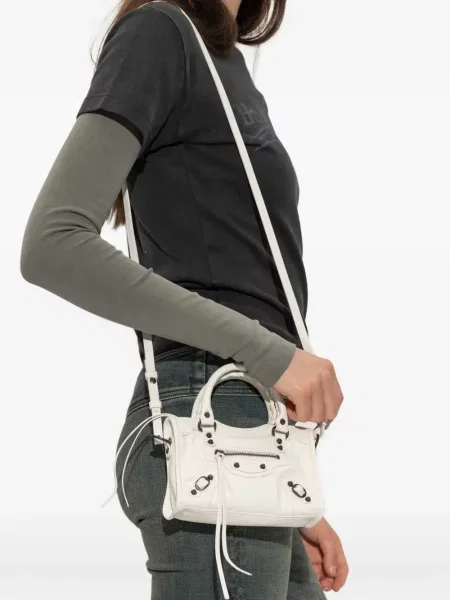 Geantă shopper Balenciaga din piele alb