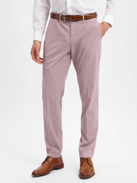 Finshley & Harding spodnie garniturowe Kalifornia Mężczyźni Slim Fit marmurkowy 46 różowy