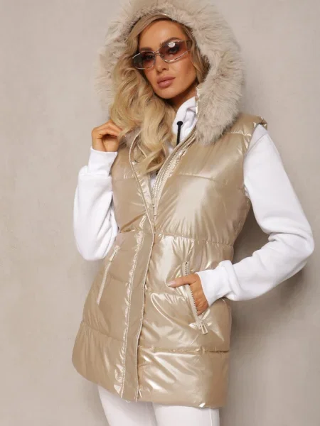 Vestă Other cu glugă bej