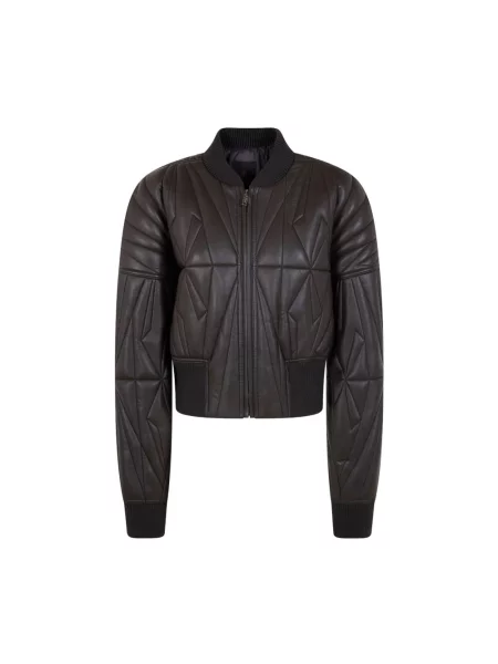 Kurtka skórzana Moncler szara