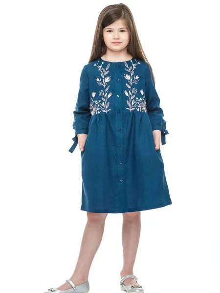 Детское платье Folk Moda синее