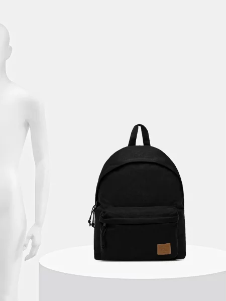 Однотонный большой рюкзак Lacoste черный