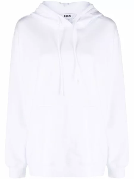 Bluza z kapturem Msgm z nadrukiem biała