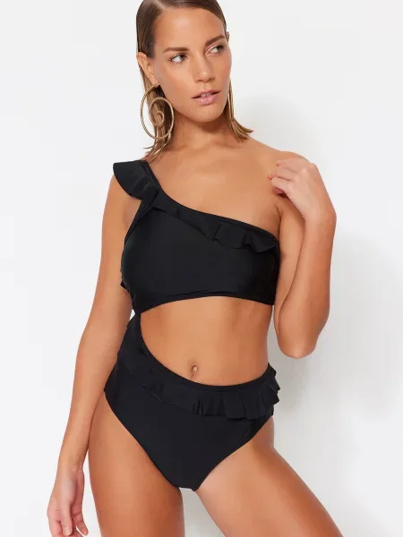 Enodelne kopalke Trendyol črna