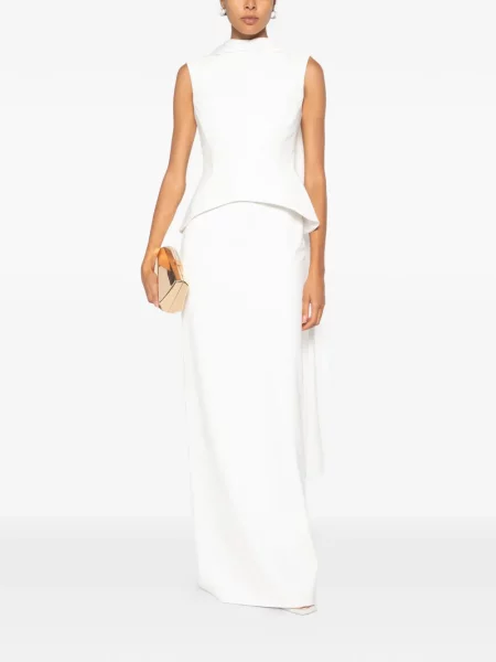 Rochie maxi Solace London drapată alb