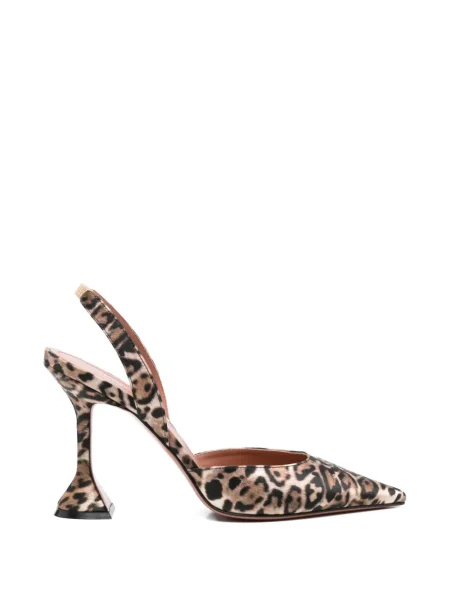Pantofi cu toc Amina Muaddi cu model leopard slingback